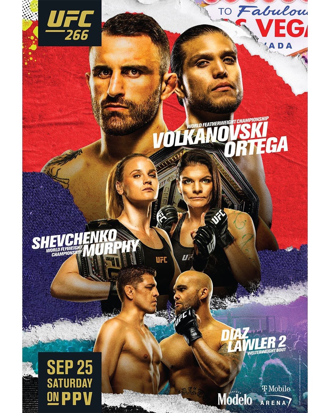 Oficjalny plakat i karta gali UFC 266 z walką Nick Diaz vs Robbie Lawler 2 MMAROCKS