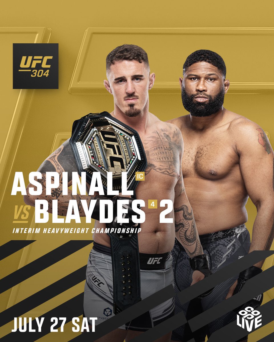 Tom Aspinall kontra Curtis Blaydes drugą walką wieczoru gali UFC 304 ...