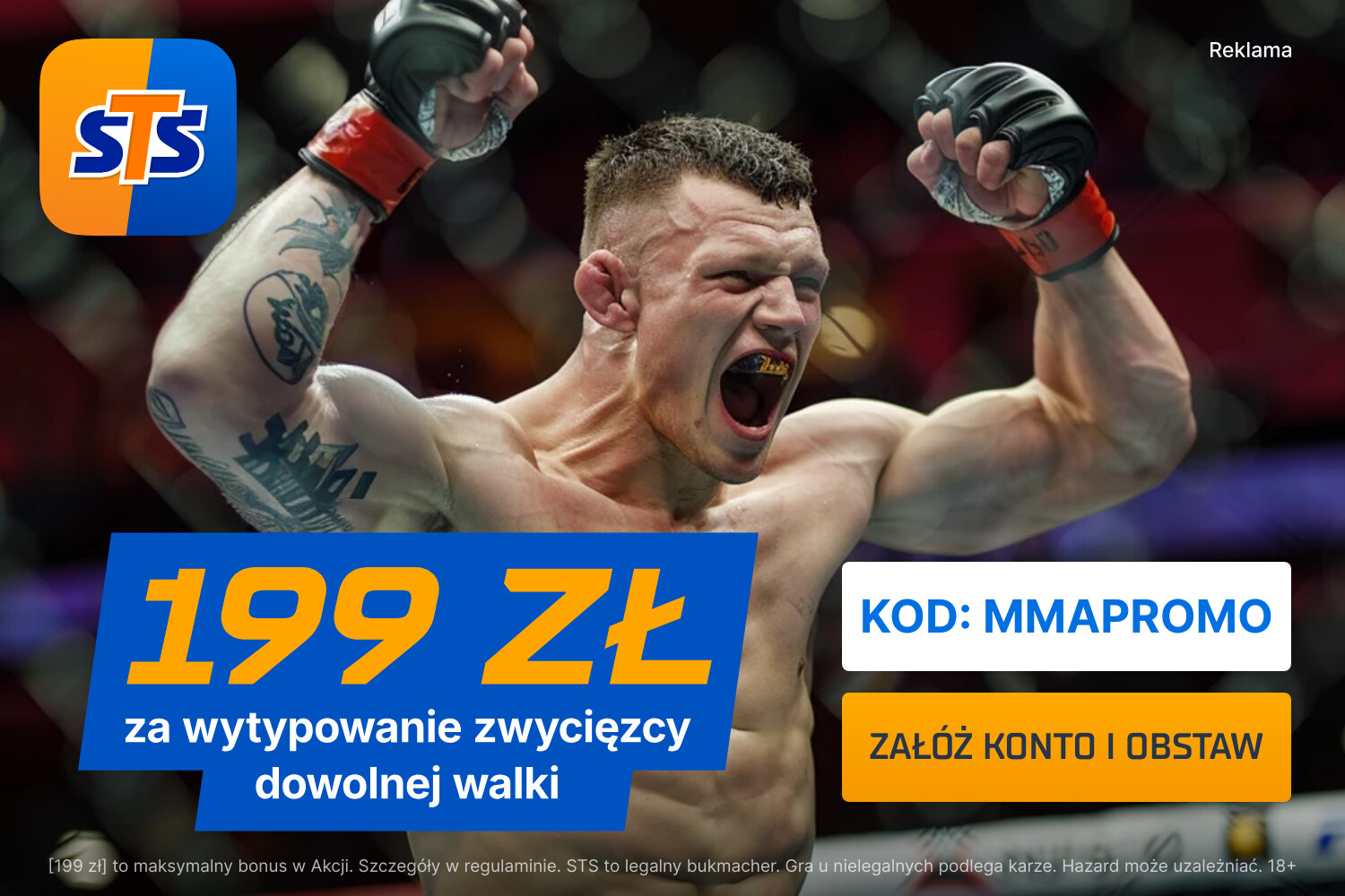 199 PLN za wytypowanie zwycięzcy dowolnego pojedynku gali XTB KSW 103